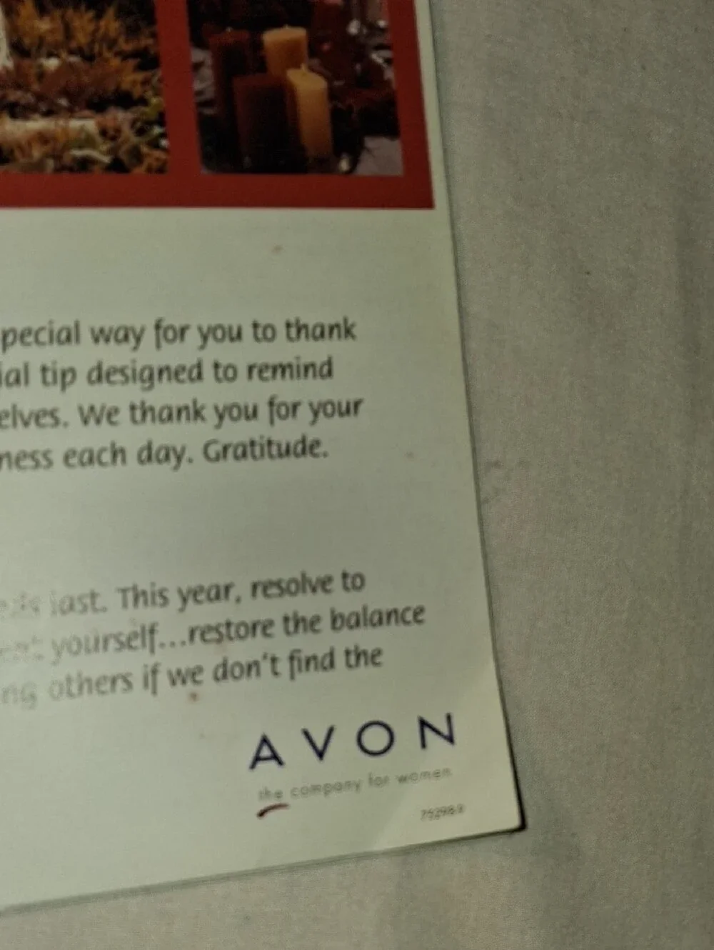 Vintage 2002 Avon Calendar 